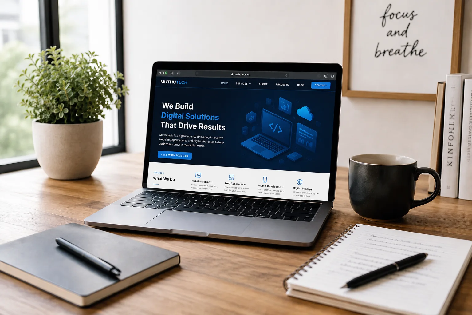 Laptop mit Webdesign – Ihre Firma im Internet