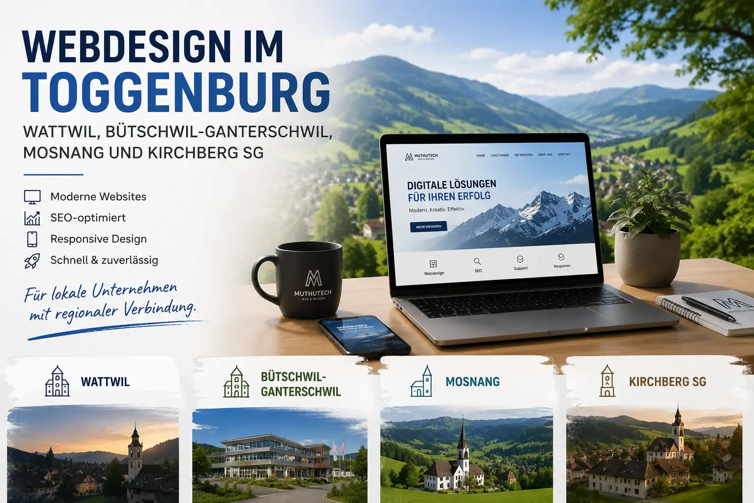 Webdesign für Unternehmen im Toggenburg – Wattwil, Bütschwil-Ganterschwil, Mosnang und Kirchberg SG